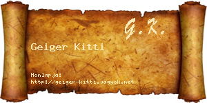 Geiger Kitti névjegykártya